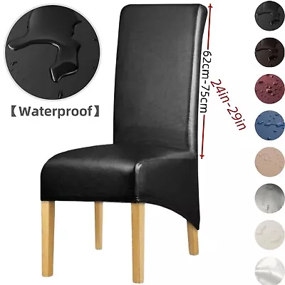 PU Leather XL Size Dining Chair Covers Slipcover Waterproof Chair Seat Protector • $17.14