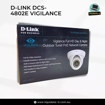 D-Link DCS-4802E Vigilance Full HD Day & Night Outdoor Turret PoE Network Camera • $299