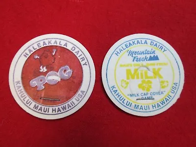 2 Haleakala Dairy Kahului Maui Hawaii USA  Milk Cap Cover Game  Caps POG Stanpac • $3.99
