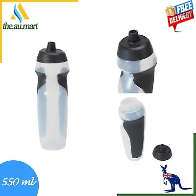 $4.90 • Buy 550ml Water Bottle Drink Gym Motivational Outdoor Bottle Clear And Black