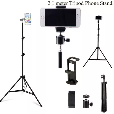$13.99 • Buy 2 M Heigth Aluminum Selfie Tripod 1/4 Screw For Tablet IPad IPhone Ring Light