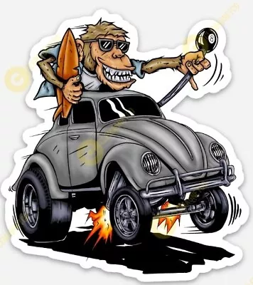 VW Bug STICKER - Volkswagen Monkey Old School  Ratfink Rat Fink Classic • $5.49