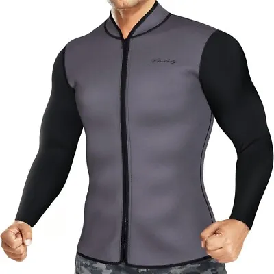 Ctrilady Mens Large Neoprene Wetsuit Jacket Gray Swimming Snorkeling Surfing • $27.99