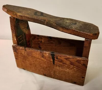 Antique Vintage Primitive Rustic Wooden Hand Made Shoe Shine Box  • $20.99