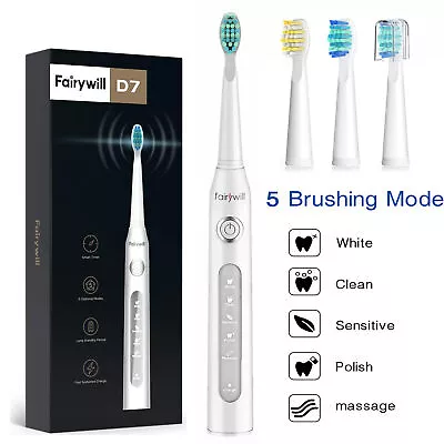 Electric Toothbrush Whiten 5 Modes 2 Minutes Timer Long Battery Life Fast Charge • $19.99