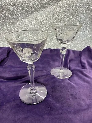 Vtg Libbey  5 3/4” Chanticleer Rooster Martini Liquor Cocktail Glasses Set Of 2 • $16.95