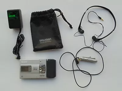 Sony Portable Walkman Mz-r50 Minidisc Recorder Set W/remote & Power Working • $28.62