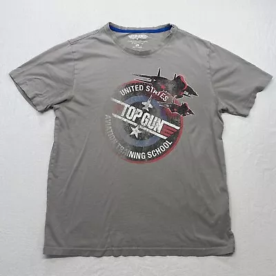 Top Gun Aviation Training T Shirt Adult Large Gray Shirt Sleeve Faded Vintage  • $14.30