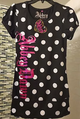 ABBEY DAWN By AVRIL LAVIGNE Polka Dot Tunic Dress HOT PINK LOGO LG FREE SHIPPING • $68