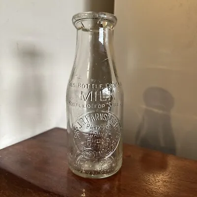 Vintage Milk Bottle JR FARNSWORTH PARKSIDE 348 • $56.95