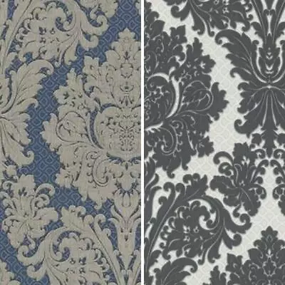 £1.99 • Buy Damask Wallpaper Marburg Glitter Textured Paste The Wall Vinyl White Black