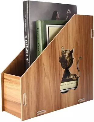 £16.34 • Buy Magazine Files Holder, Wooden Magazine Rack A4 File Organiser Box Document Flod