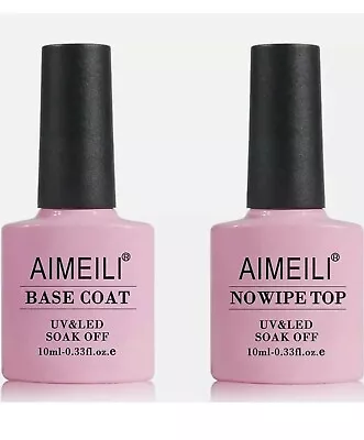 £5.50 • Buy AIMEILI Set 2x10m  No Wipe Top Coat & Base Coat  Soak Off UV LED Gel Nail Polish