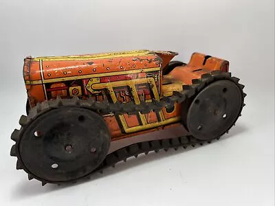 Marx Super Power Caterpillar Tin Wind Up Lithographed Climbing Tractor FOR PARTS • $29.99