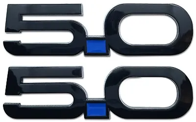 *USA Seller* Blue Gloss Black 5.0 2015-2021 Mustang GT Fender Emblem Badge Set • $24.99