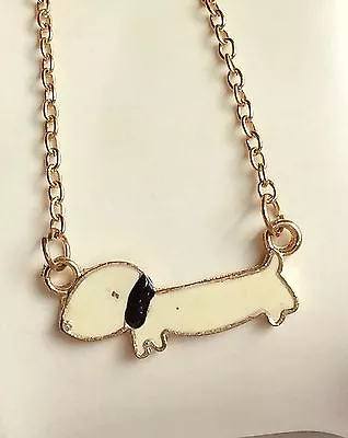 Doxie Dachshund Dog Necklace Gold Plated17  Pendant Lover Rescue USA Seller • $5.99