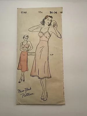 Vintage New York Sewing Pattern 1930’s Size 16 • $10