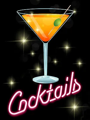 Cocktails Retro Metal Aluminium Sign Vintage / Man Cave / Bar/ Pub • £4.45