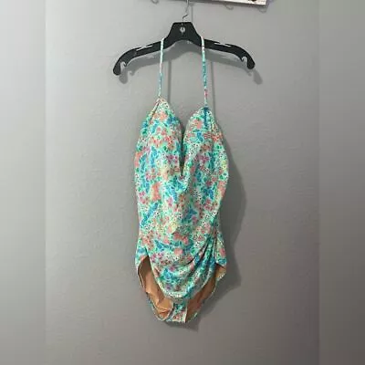 NWT J Crew Swimsuit Floral Teal One Piece • $35