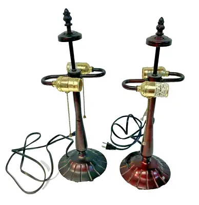 Liberty-like Dark Bronze Colored Metal Matching Table Top Lamps (Lot Of 2) • $19.95