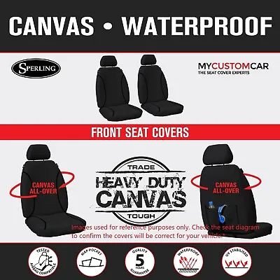 Nissan Navara D23 NP300 Single Cab 2015-On TRADIES Front Black Canvas Seat Cover • $169