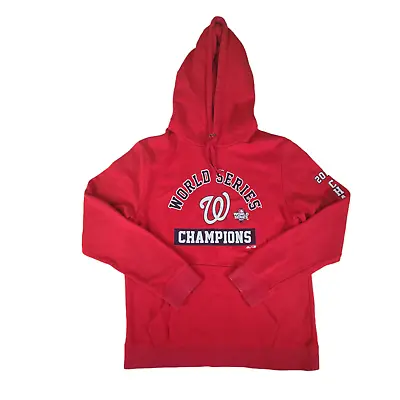 Washington Nationals 2019 World Series Champions Cotton Hoodie Mens Large Red • $18.88