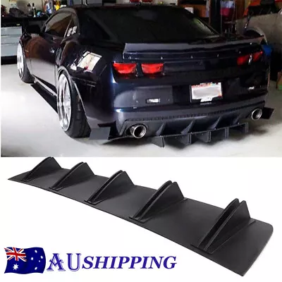 Rear Bumper Lip Diffuser Car Rear Bumper Chassis Black Spoiler Shark Fin Wing AU • $75.52