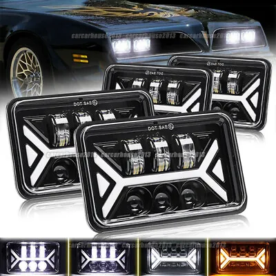 4PCS 4X6 Inch LED Headlights Hi/Lo DRL Turn For Pontiac Trans Am 98-02 Projector • $80.99