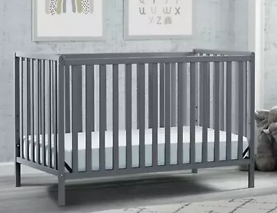 Cunas Para Bebes 4 En 1 Convertible Cama Para Niños Modern Baby Crib Gray NEW • $167.95