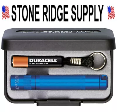 Maglite Solitaire AAA Flashlight K3A112 Incandesent Blue Made In USA Gift BOX • $12.79