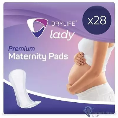 Drylife Lady Premium Absorbent Core Anatomical Shaped Maternity Pad - Pack Of 28 • £8.49