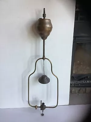 Vtg Antique Hanging Gas Ceiling Light Hall Fixture Brass Harp Pendant • $25