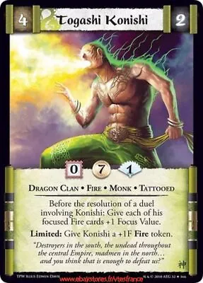 Togashi Konishi X3 - Dragon Clan / TPW ENG - L5R CCG • £10.25