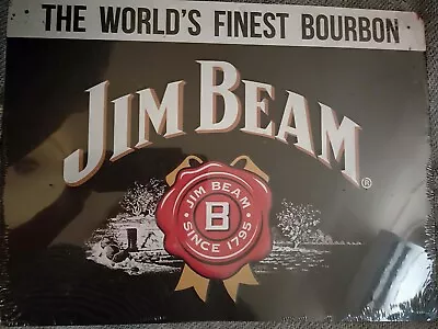 Jim Beam Embossed Metal Sign • $37.50