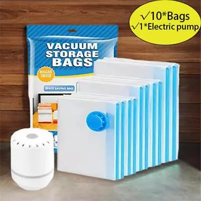 Vacuum Storage Bag With Electric Pump10pcs Multi Size Vacuum Clothes Storage • $18.26