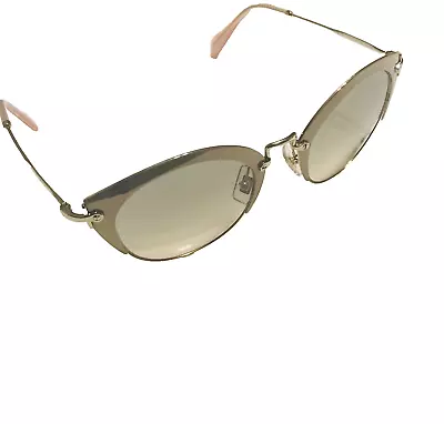 Miu Miu Noir Cat Eye Sunglasses SMU53RS UFD3H2 52 Gold Light Brown Lenses $420 • $189