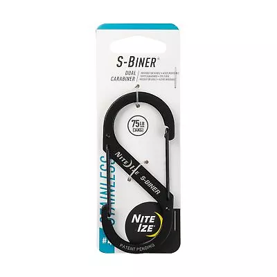 Nite Ize SB4-03-01 Size-4 S-Biner Dual Carabiner Stainless-Steel Black • $7.95