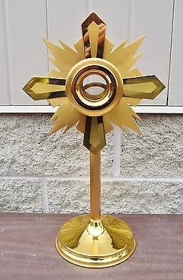 Nice Older Gold Plated Monstrance With Original Luna 20  (CU#214) Church • $425