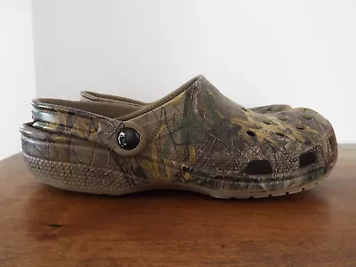 Crocs Camo Realtree Camouflage Clogs Shoes Mens Size 10 Brown Green • $19.99