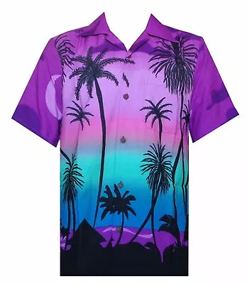 Hawaiian Shirt 5 Mens Allover Coconut Tree Print Beach Aloha Party • $22.99