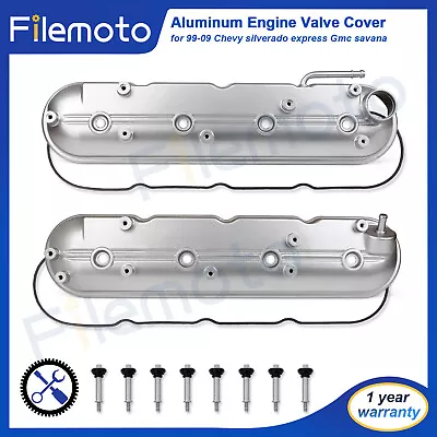 Aluminum Valve Cover W/gasket Bolts For 99-09 Chevy Silverado Express GMC Yukon • $78.97