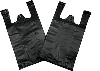 1/8 Size 1.18 Mil Black Extra Heavy-Duty Plastic T-Shirt Shopping Bags 10 X5 X18 • $109.99