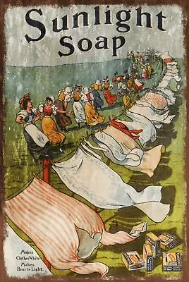 £4.99 • Buy Sunlight Soap Aged Look Advert Vintage Retro Style Metal Sign, Laundry Washing