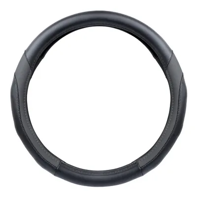 Motor Trend Sport Steering Wheel Cover - Dark Gray / Black Microfiber Leather • $18.79