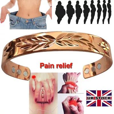 Mens Magnetic Copper Bracelet Healing Bio Therapy Arthritis Pain Relief Bangle • £5.69