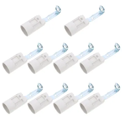 10 Pcs White Plastic E14 Bracket Lamp Holder Candle Light Bulb Base • £9.72