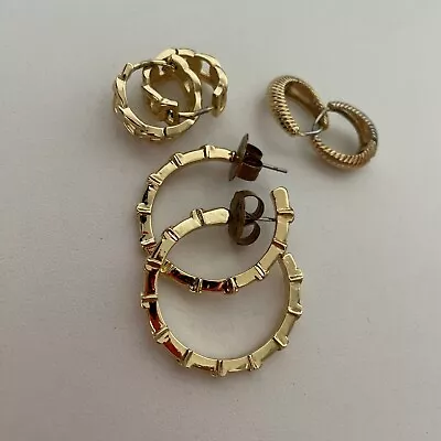 MEME London 18K Gold-Plated Hoop Earrings Bundle • £20