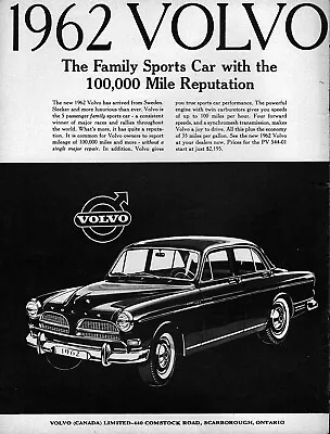 1962 Volvo Amazon 122  100000 Mile Reputation  Original Rare Ad  • $16.47