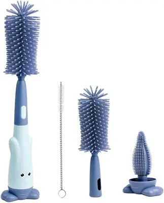 Vicloon Baby Bottle Brush 3 In 1 Bottle And Teat Cleaning Brush Silicone Bottl • £9.82