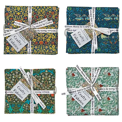 William Morris Fat Quarter Percale 100% Cotton Craft Packs - 4 Designs Per Pack • £10.95